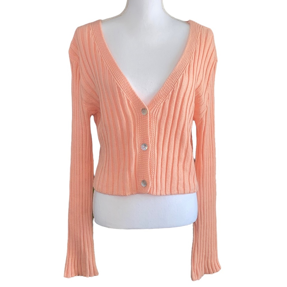 Nasty Gal| Cropped Button front Long Sleeve Knit Cardigan